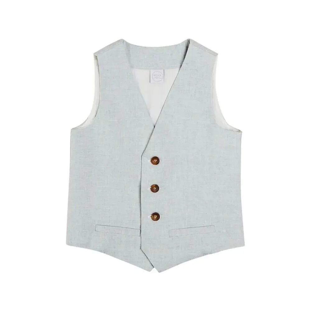 Pepa London Girls Plain Light Linen Vest